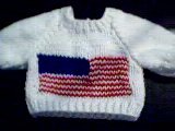 Handmade American Flag Sweater for 18 inch American Girl Doll