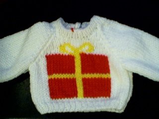 Handmade Christmas Present Sweater for 18 inch American Girl Doll