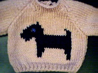 Handmade Scottish Terrier Dog Sweater for 18 inch American Girl Doll