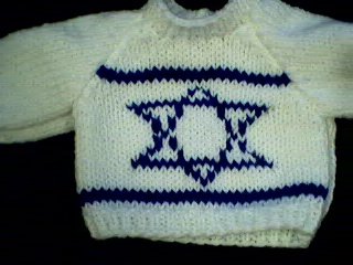 Handmade Israeli Flag Sweater for 18 inch American Girl Doll