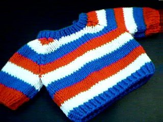 Handmade Three Stripe Sweater for 16 inch Cabbage Patch Kid doll