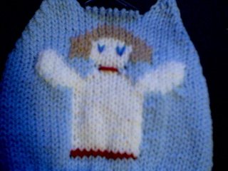 Handmade Christmas Angel Sweater for 15 inch Bitty Baby Doll