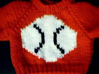 Handmade American Girl Doll Sweater - Baseball