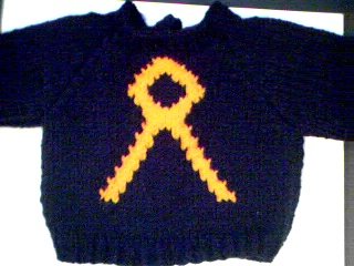 Handmade Bitty Baby Doll Sweater - Cancer Awareness Pin