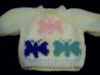 Handmade Baby Born Doll Sweater - Butterflies