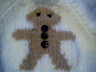 Handmade Baby Born Doll Sweater - Gingerbread Man