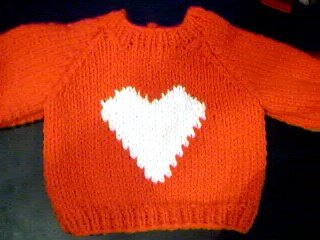 Handmade Baby Born Doll Sweater - Single Heart