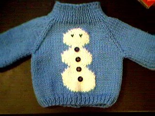 Handmade Baby Born Doll Sweater - Snowman