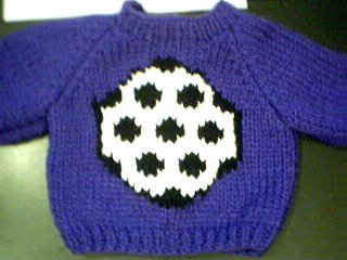 Handmade Baby Born Doll Sweater - Soccer Ball