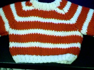 Handmade Baby Born Doll Sweater - Two Stripes