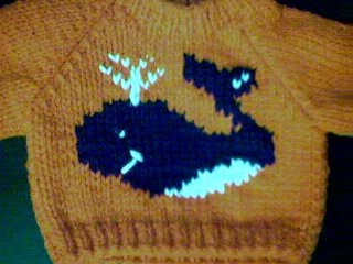 Handmade Baby Born Doll Sweater - Whale