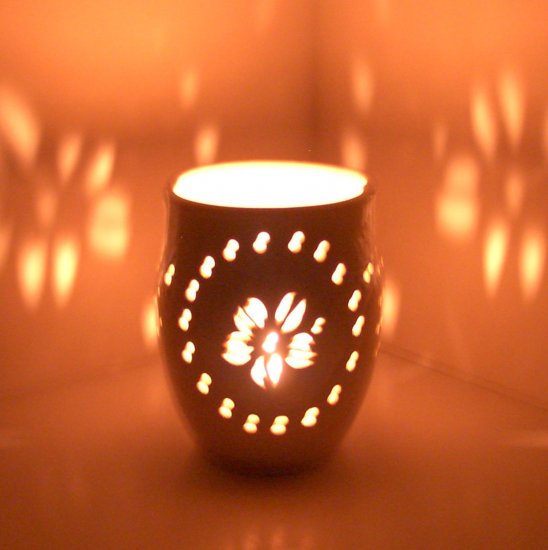 Wheel Thrown - Hand Carved Luminary