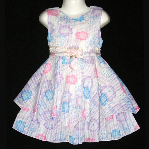 SAINT TORTRESS MULTICOLOR SLEEVELESS FLORAL PARTY DRESS WITH REMOVABLE FLOWER 4T - FREE SHIPPING