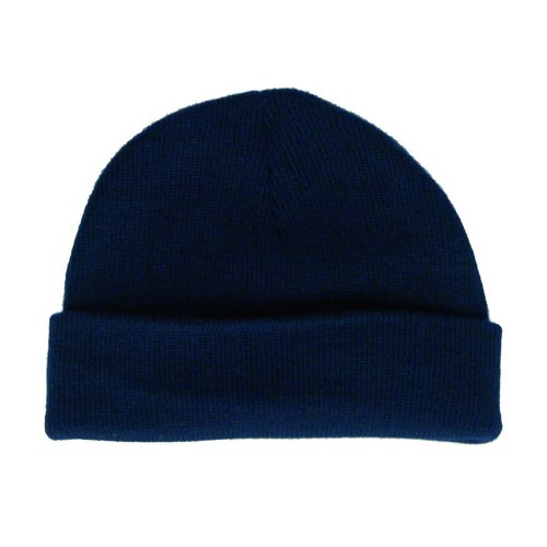 TAN BRAND NAVY SKULL CAP OSFA UNISEX CLASSIC STYLE BEANIE RIBBED ACRYLIC STRETCH HAT - FREE SHIPPING