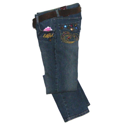 ECHO RED DARK STONEWASH STRETCH JEANS GIRLS 12 - FREE USA + CAN SHIPPING