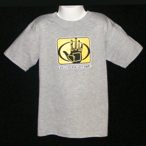 BODY GLOVE GREY SHORT SLEEVE TEE SHIRT WITH CHEST AND BACK LOGO BOYS L (7) - FREE SHIPPING