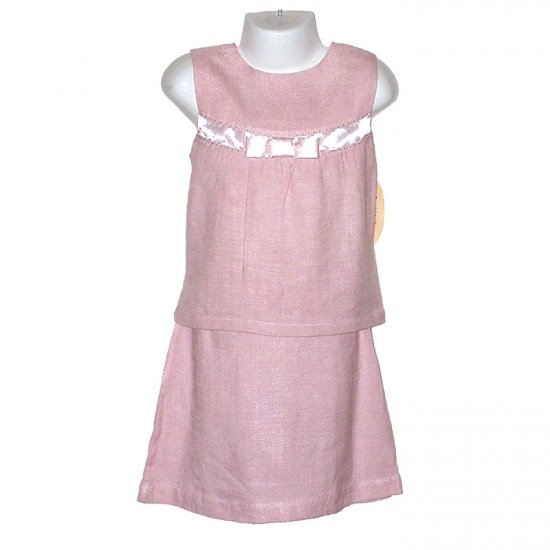 BOUTIQUE COLLECTION PINK SKIRT AND SLEEVELESS TOP WITH SATIN EMBELLISHMENT GIRLS 5 - FREE SHIPPING
