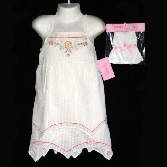NANNETTE EMBROIDERED DRESS SET GIRLS 5 - FREE USA + CAN SHIPPING