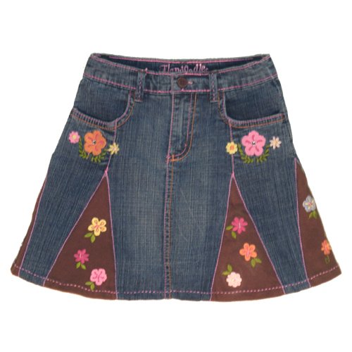 FLAPDOODLES EMBELLISHED DENIM SKIRT WITH CONTRAST STITCHING AND UNDERSHORTS GIRLS 4 - FREE SHIPPING