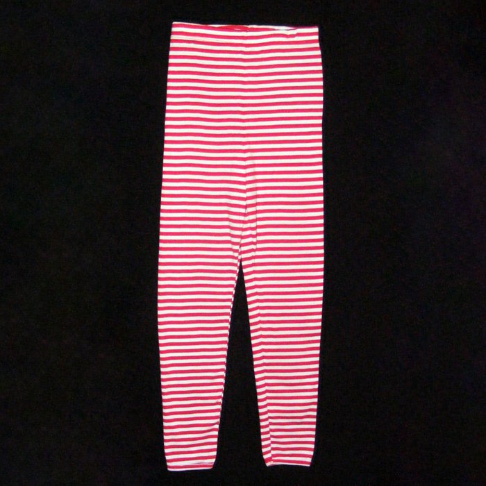 CHICKEN NOODLE 100% COTTON ELASTIC WAIST STRIPED LEGGINGS GIRLS 6 MADE IN USA - FREE SHIPPING