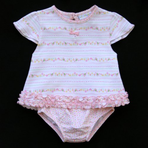 LIL' JELLYBEAN BIRDS AND FLOWERS MOTIF SHIRT AND BLOOMERS WITH BIB SET 12 MONTHS - FREE SHIPPING