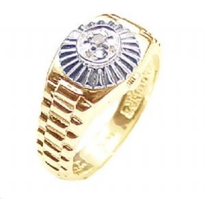 Mens Diamond Ring Rolex Style 14k Gold