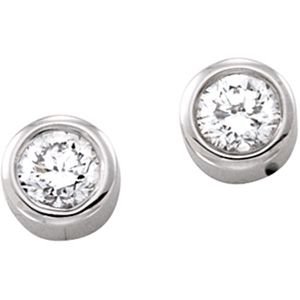 14k White Gold 1/2 Carat Diamond Solitaire Earrings