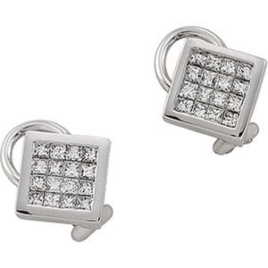 14k White Gold Diamond Earrings