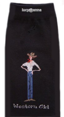 Western Girl By The Girls Black Knee High Socks