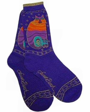 Laurel Burch Rainbow Cat Socks