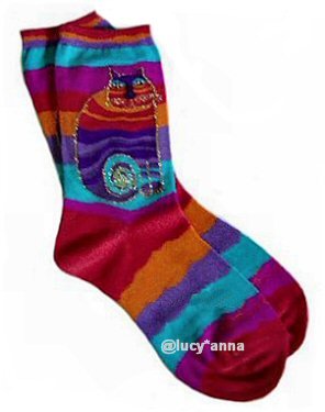 Laurel Burch Wavy Stripe Cat Socks