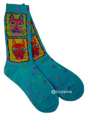 Laurel Burch Gats Socks Turquoise