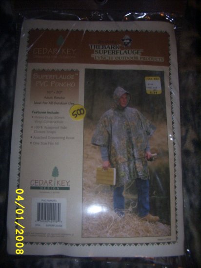 Trebark Poncho Hunting Gear Camo Adult size NEW