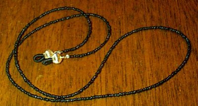 Black Beaded Eyeglass Chain Leash Holder 24 in