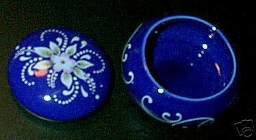 Cobalt Blue & White Ceramic Gift Trinket Box