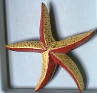 Retro Old Painted Wood ? Starfish Pin