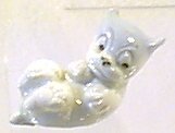 Blue White Bone China Boxer ? Puppy on Back