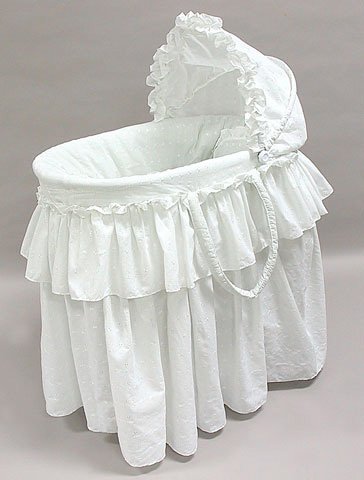 Rizzo "White Eyelet" Three Tier Jumbo Bassinet