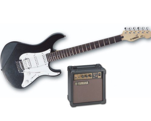 Yamaha EGP112-C2 (Limited Edition) Electric Guitar with Amplifier Combo (Black on Black)