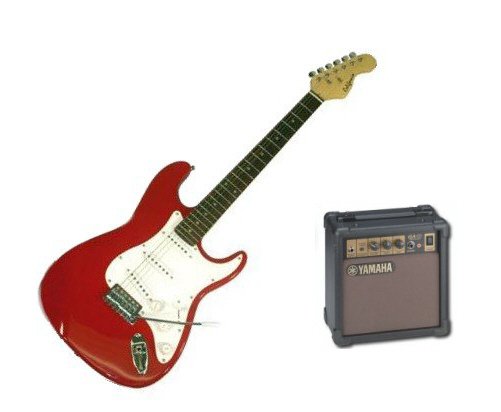 Bridgecraft Electric Guitar with Amplifier Package (Red)