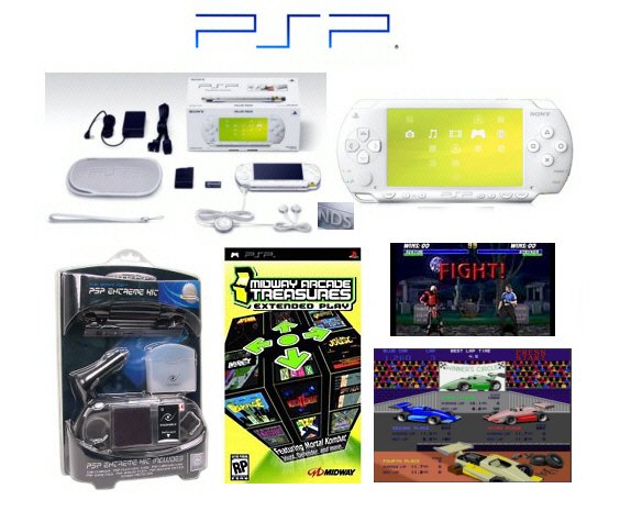 Sony PSP "Limited Edition" Ceramic White "Holiday Value Pack" 21 Games PSP Car Kit