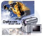 Samsung SCD-353 SCD353 Mini DV Camcorder 20x Optical900x Digital Zoom B W Viewfinder 2.36" LCD