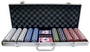 500PC 9GRAM DOGGIE CLAY POKER CHIP SET WITH ALUMINUM CASE