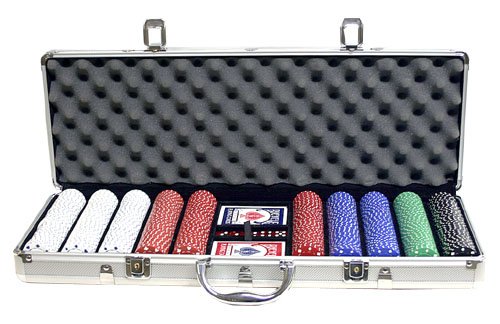 500PC 11.5 GRAM SUITED POKER CHIP SET WITH ALUMINUM CASE
