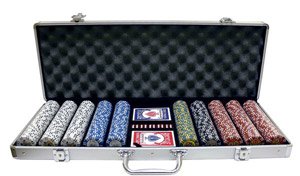 600PC 9GRAM HOT ROD CLAY POKER CHIP SET WITH ALUMINUM CASE