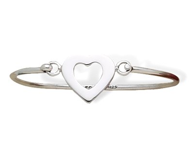 Polished Open Heart Bangle