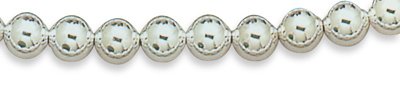 Sterling Silver Bead Bracelet with Rhodium Finish 7''