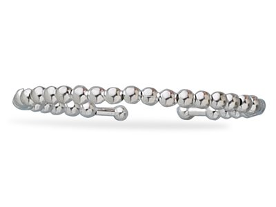 Silver Bead Cuff Bracelet