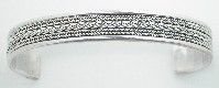 Sterling Silver Womens Cable Cuff Bracelet 22 grams