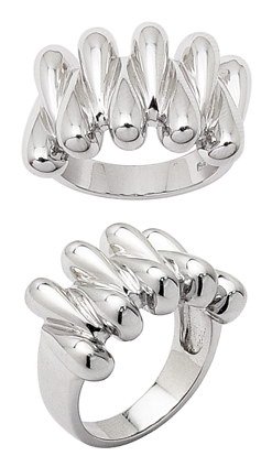 Sterling Silver New Aged Interlaced Ring with Rhodium Finish